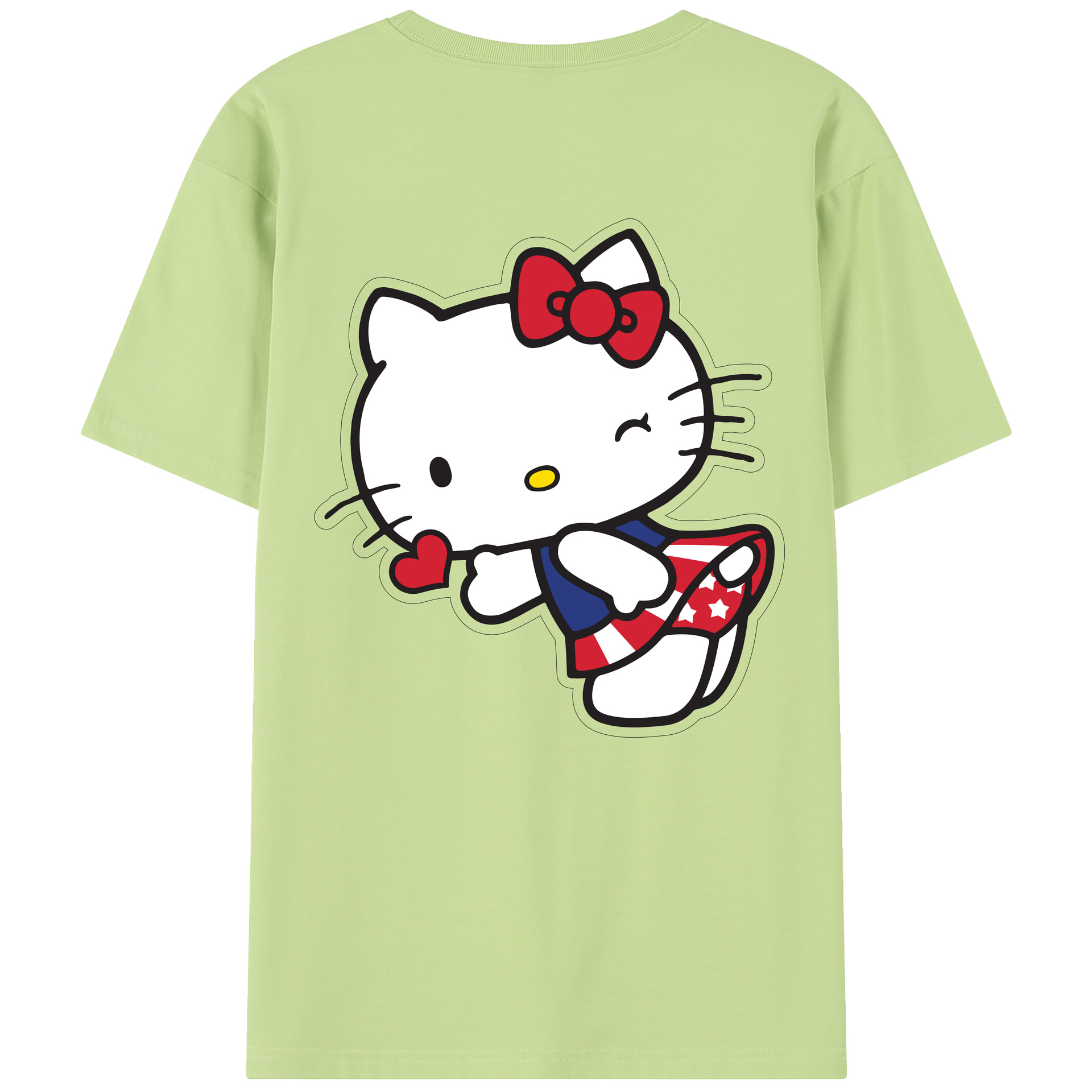 （画像用） Hello Kitty ハローキティ 綿100％半袖Tシャツ（背面プリント）